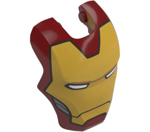 LEGO Dark Red Iron Man Visor with Gold Face, White Eyes and Silver Trim (80913)