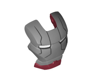 LEGO Dark Red Iron Man Visor with Silver Face, White Eyes and Black Forehead and Cheek Lines (45778)