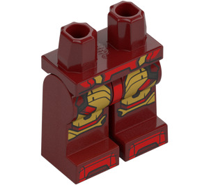 LEGO Tmavě červená Iron Muž s Mark 43 Brnění s Velký Helma Hledí Minifigurka Boky a nohy (73200 / 108787)