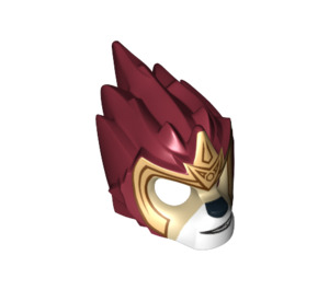LEGO Dunkelrot Lion Maske mit Tan Gesicht und Gold Krone (11129 / 13042)