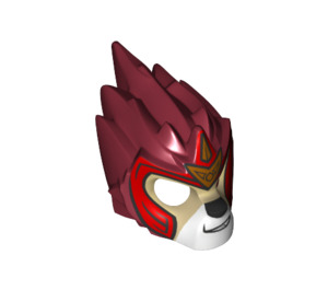 LEGO Dark Red Lion Mask with Tan Face and Red Headpiece (11129 / 17410)