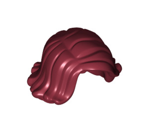 LEGO Rouge foncé Mi-longueur Cheveux avec Parting et Curled En haut at Ends (20877)