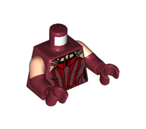 LEGO Dark Red Minifig Torso with Female Mesh Top and Webbing (973)