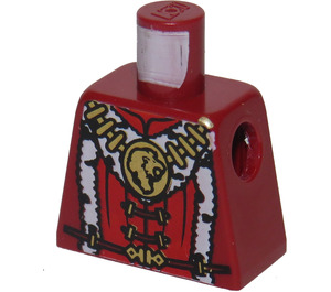 LEGO Donkerrood Minifiguur Torso zonder armen met Royalty Torso, Gold Leeuw Pendant en Bont Trim (973)