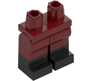 LEGO Dunkelrot Minifigur Hüften und Beine mit Schwarz Boots (21019 / 77601)