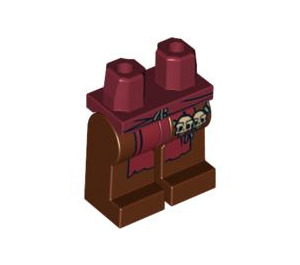 LEGO Dark Red Minifigure Hips and Legs with Dark Red Loincloth and 2 Skulls (3815 / 96936)
