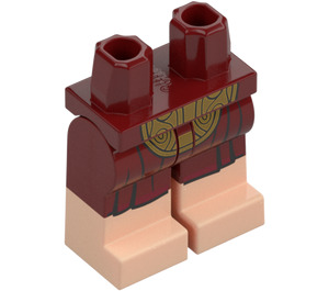 LEGO Tmavě červená Minifigurka Boky a nohy s Dekorace