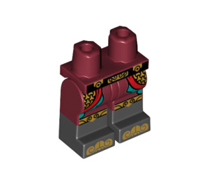 LEGO Donkerrood Minifigure Heupen en benen met Decoratie (3815 / 66122)