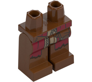 LEGO Dunkelrot Minifigur Hüften und Beine mit Deko (73200)