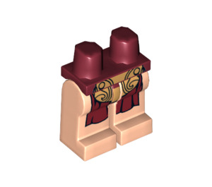 LEGO Dark Red Minifigure Hips and Legs with Leia Slave Type 2 (14474 / 74112)