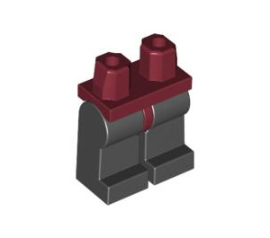 LEGO Dunkelrot Minifigur Hüften mit Schwarz Beine (73200 / 88584)