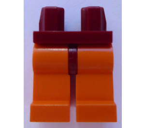 LEGO Tummanpunainen Minihahmo Lonkat jossa Oranssi Jalat (3815 / 73200)