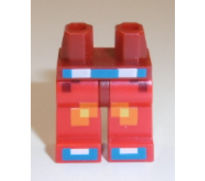 LEGO Mørk rød Minifigur Hofter med Rød Ben med Blå Belte og Shoes (3815)