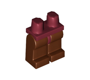 LEGO Rouge foncé Minifigure Les hanches avec Reddish Brown Jambes (73200 / 88584)