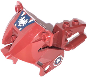 LEGO Rouge foncé Moto Fairing avec Captain America Emblems Autocollant (52035)