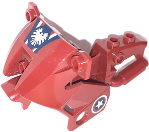 LEGO Dark Red Motorcycle Fairing with Captain America Emblems Sticker (52035)