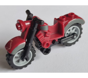 LEGO Dunkelrot Motorrad Vintage mit Dark Stone Grau Körper