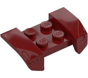 LEGO Dark Red Mudguard Plate 2 x 4 with Overhanging Headlights (44674)