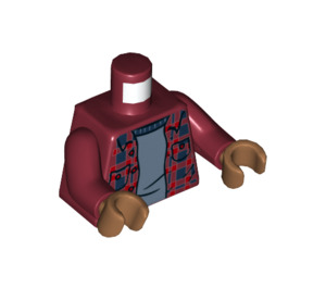 LEGO Dark Red Ned Leeds with Plaid Shirt Minifig Torso (973 / 76382)