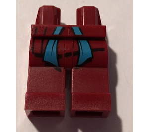 LEGO Dark Red Nya Legs with Dark Azure Sash Decoration (3815)