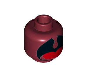 LEGO Dark Red Orca Minifigure Head (Recessed Solid Stud) (3626 / 29180)
