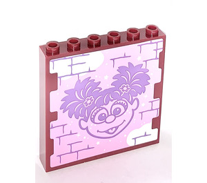 LEGO Dunkelrot Panel 1 x 6 x 5 mit Abby Cadabby Aufkleber (59349)