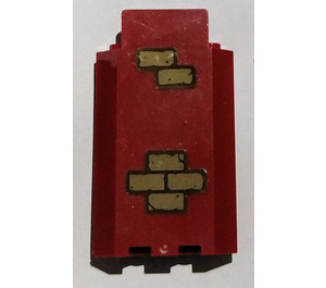 LEGO Dark Red Panel 3 x 3 x 6 Corner Wall with Bricks (Top and Bottom) Sticker without Bottom Indentations (87421)