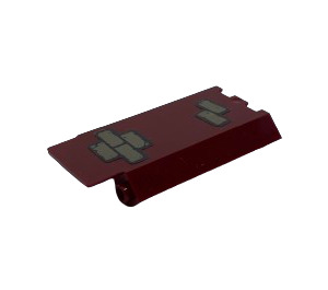 LEGO Dark Red Panel 3 x 3 x 6 Corner Wall with Dark Tan Bricks Version 2 Sticker without Bottom Indentations (87421)