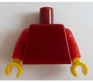 LEGO Dunkelrot Schmucklos Torso mit rot Arme und Gelb Hände (76382 / 88585)