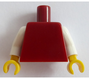 LEGO Donkerrood Vlak Torso met Wit Armen en Geel Handen (76382 / 88585)