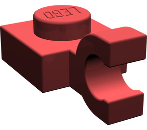 LEGO Dunkelrot Platte 1 x 1 mit Horizontaler Clip (Clip mit flacher Vorderseite) (6019)
