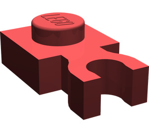 LEGO Rouge foncé assiette 1 x 1 avec Verticale Agrafe (Clip en U épais) (4085 / 60897)