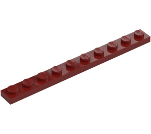 LEGO Mørkerød Plade 1 x 10 (4477)