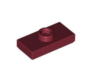 LEGO Dark Red Plate 1 x 2 with 1 Stud (without Bottom Groove) (3794)