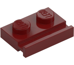 LEGO Donkerrood Plaat 1 x 2 met Deur spoor (32028)