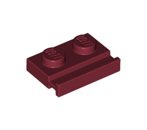 LEGO Rouge foncé assiette 1 x 2 avec Porte Rail (32028)