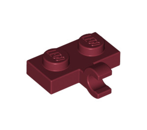 LEGO Donkerrood Plaat 1 x 2 met Horizontale Klem (11476 / 65458)