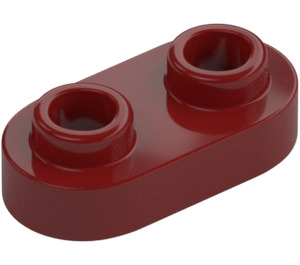 LEGO Dark Red Plate 1 x 2 with Rounded Ends and Open Studs (35480)