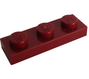 LEGO Donkerrood Plaat 1 x 3 (3623)