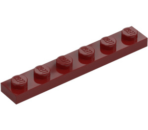 LEGO Tummanpunainen Levy 1 x 6 (3666)