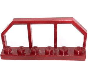 LEGO Donkerrood Plaat 1 x 6 met Trein Wagon Railings (6583 / 58494)