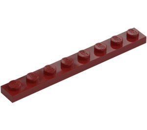 LEGO Rojo oscuro Placa 1 x 8 (3460)