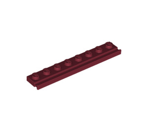 LEGO Donkerrood Plaat 1 x 8 met Deur Rail (4510)