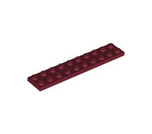 LEGO Donkerrood Plaat 2 x 10 (3832)