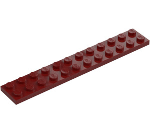 LEGO Dark Red Plate 2 x 12 (2445)