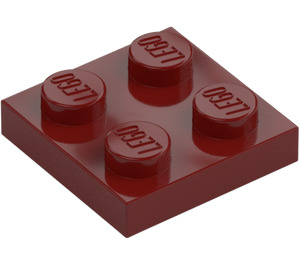 LEGO Tmavě červená Deska 2 x 2 (3022 / 94148)