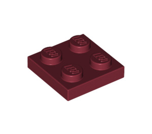 LEGO Donkerrood Plaat 2 x 2 (3022 / 94148)