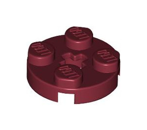 LEGO Dark Red Plate 2 x 2 Round with Axle Hole (with '+' Axle Hole) (4032)