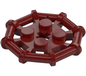 LEGO Dunkelrot Platte 2 x 2 mit Stange Rahmen Octagonal (Runde Noppen) (75937)