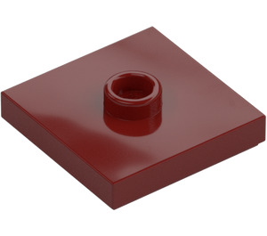 LEGO Rojo oscuro Placa 2 x 2 con ranura y 1 Centro Espiga (23893 / 87580)